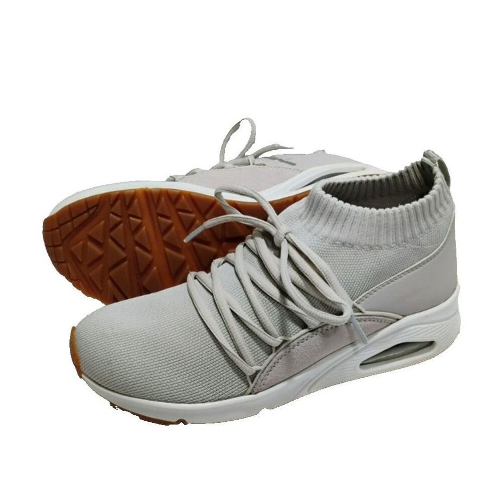 SKECHERS Uno Stand on Air Women Memory Foam Sneakers Beige Lace Shoes Size 7.5